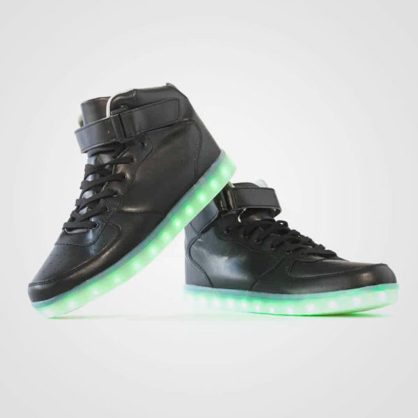 DNK Black Shoes Green LED